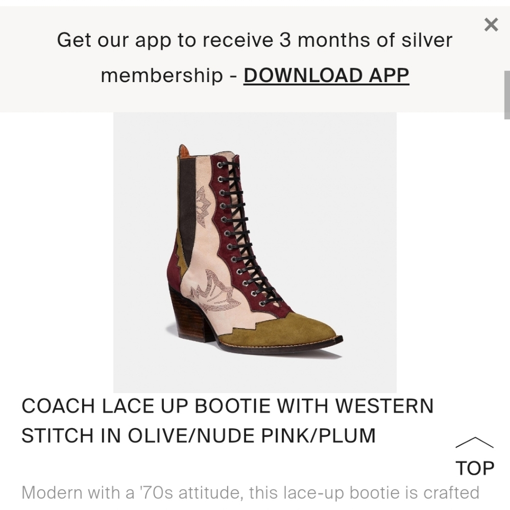 Deadstock Coach lace up bootie - Picture 7 of 16